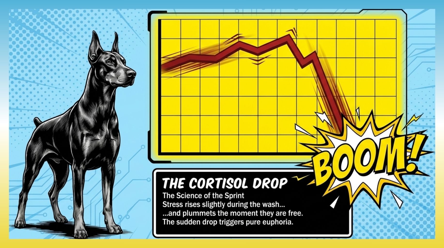 wet zoomies bring dog's cortisol down