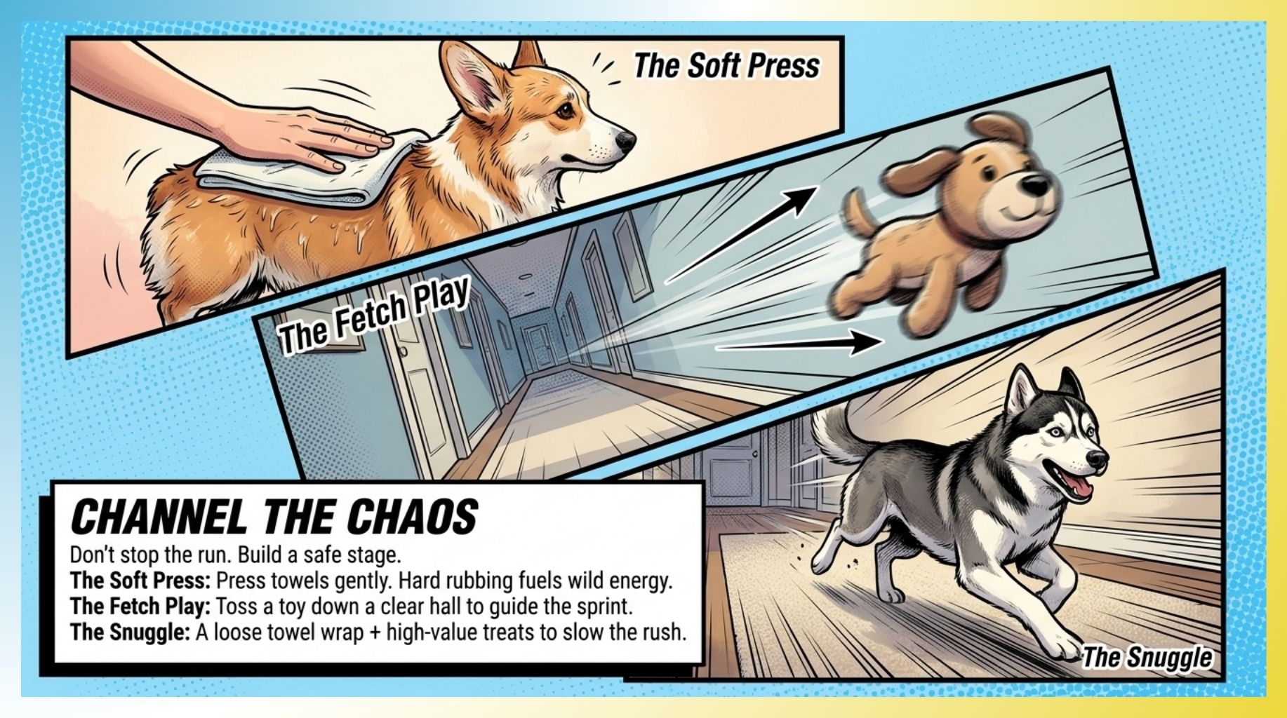 channel the post-bath zoomies and turn them into a fun game