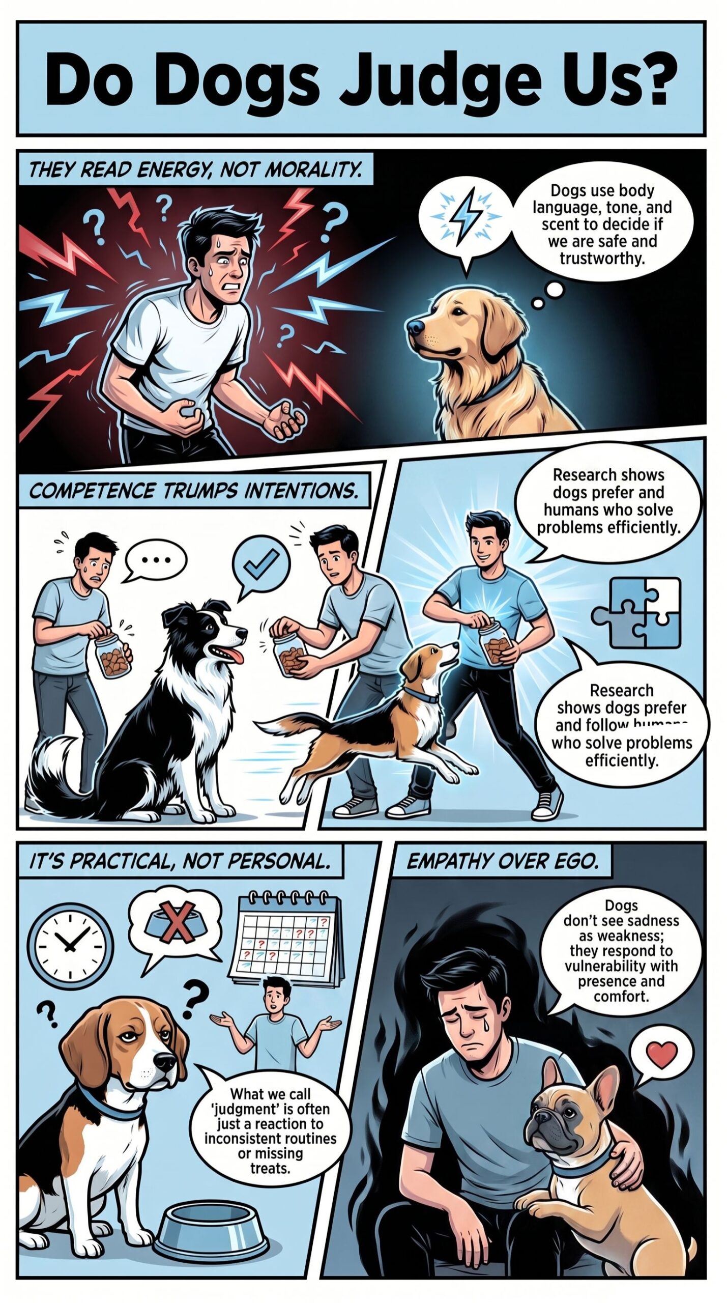 comic guide into whether dog judge us