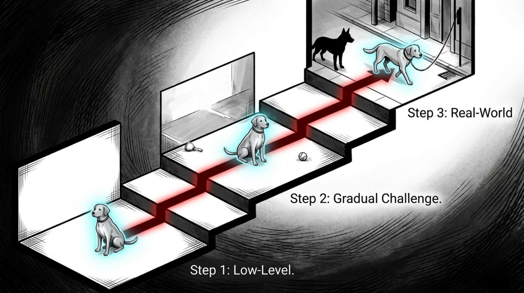3 steps for dog focus training