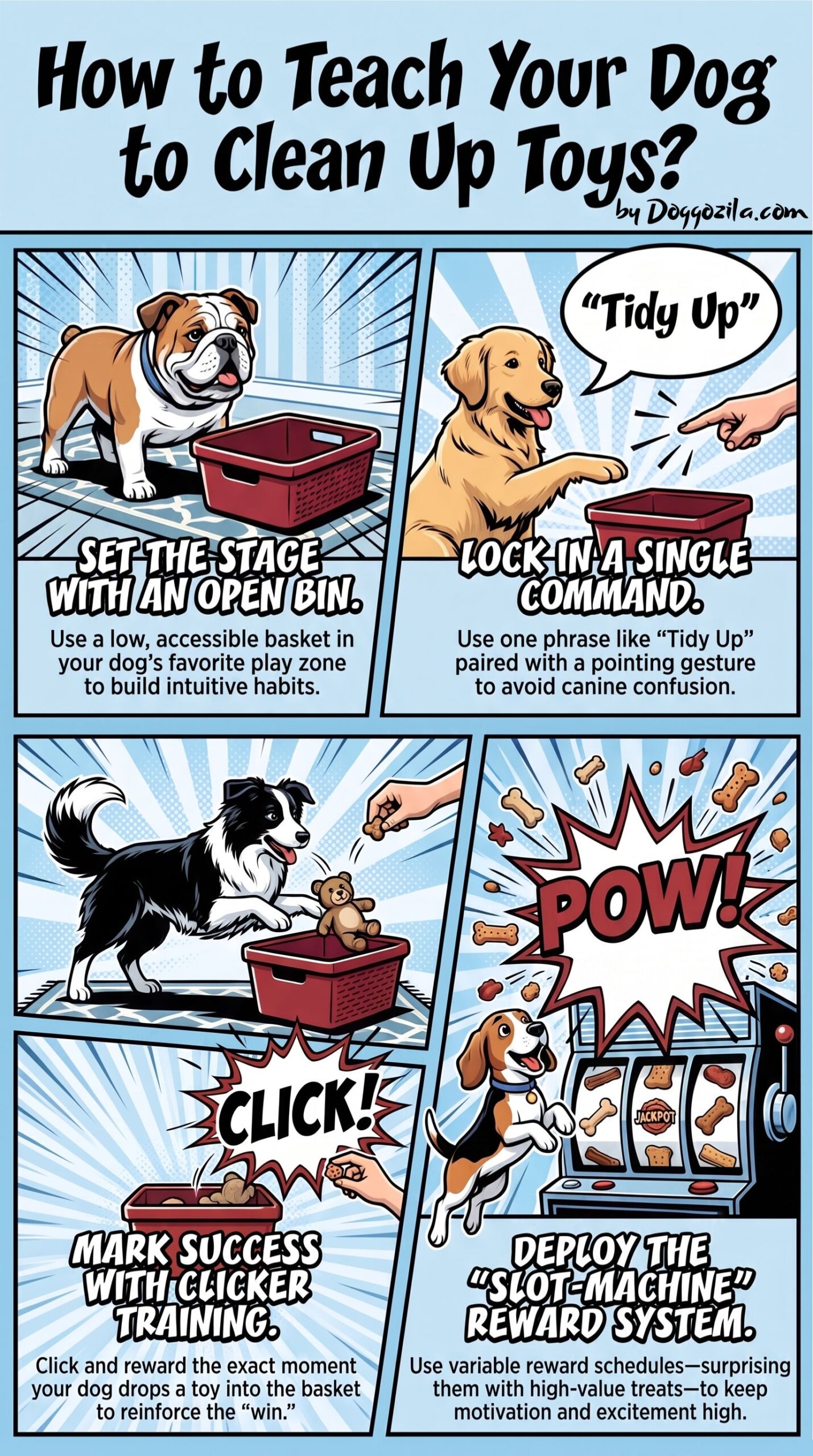 teaching your dog to tidy up toys